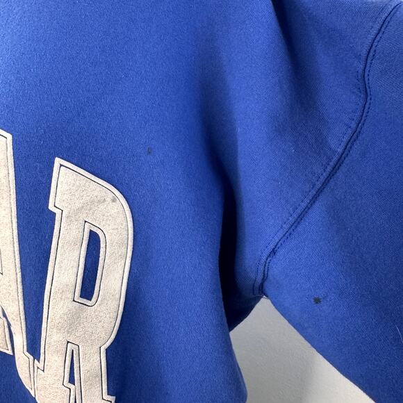 The Bar Blue Varsity Sweatshirt Fleece Crew Neck Drop Shoulder Pullover L Large - Picture 4 of 7
